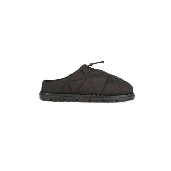 $1,150 NIB Prada Black Nylon Quilted Slip-On Clogs Logo Placard Size 12 (45) main image 5
